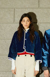 Puffer Mini Blazer - Blue Velvet