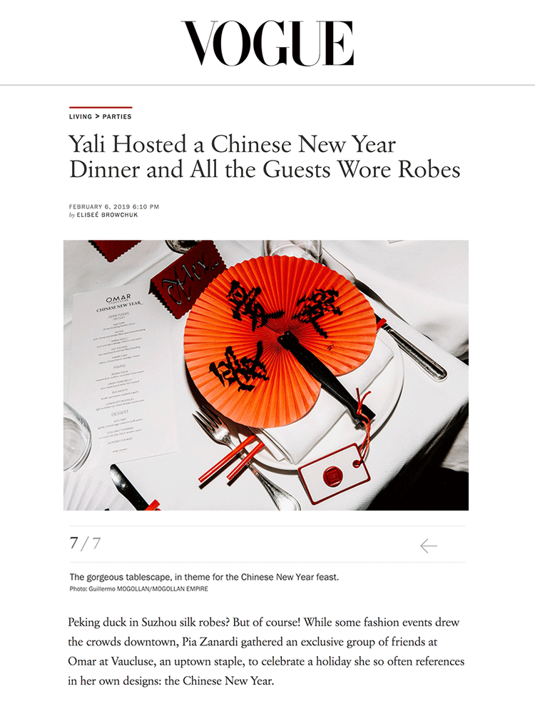Vogue: Yali's New Year Dinner