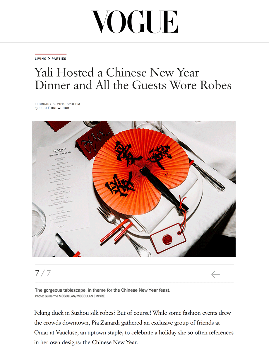 Vogue: Yali's New Year Dinner