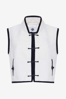  Bouclé VEST - WHITE/BLACK
