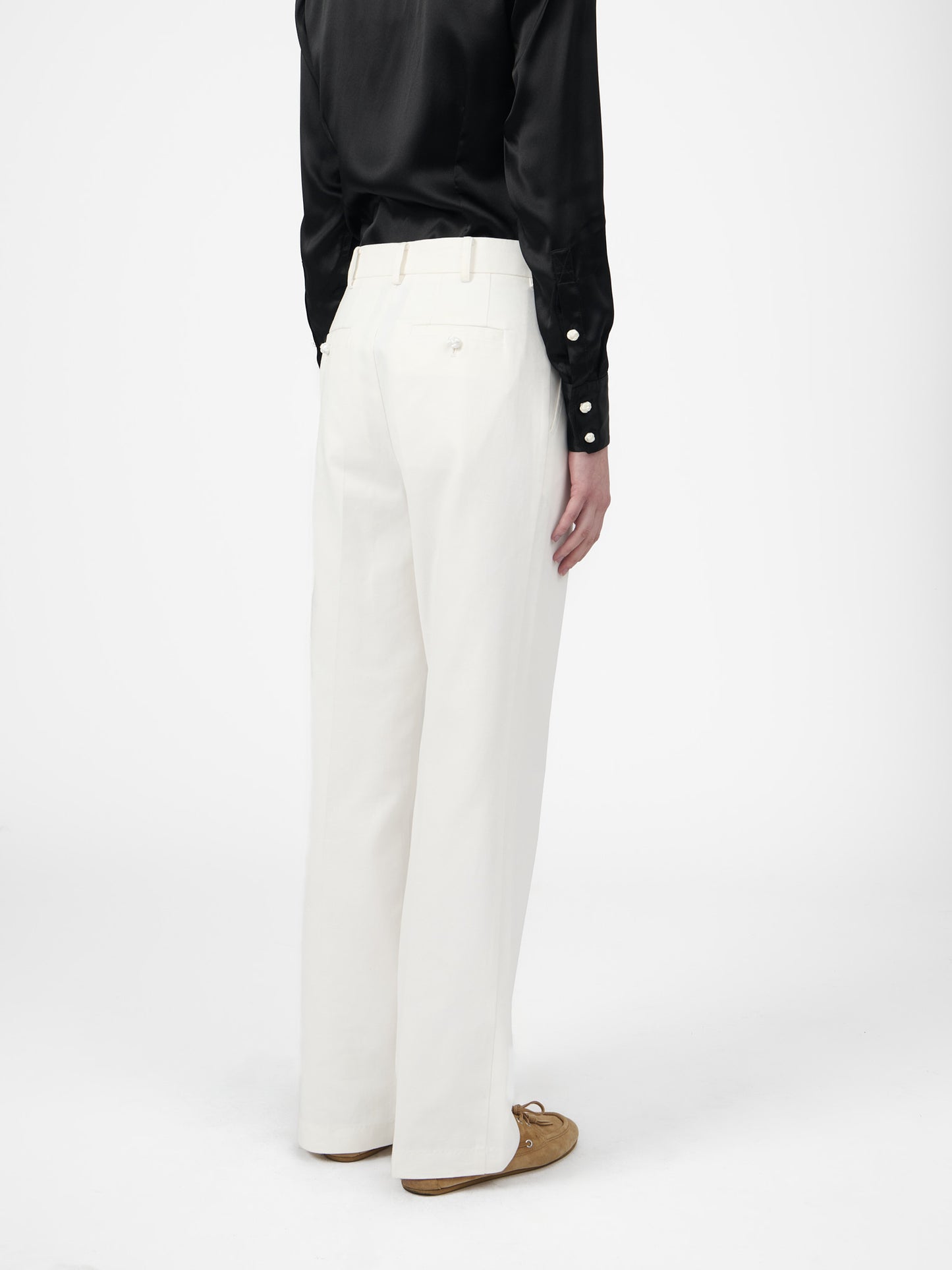 Suit Pants in White Cotton Twill I