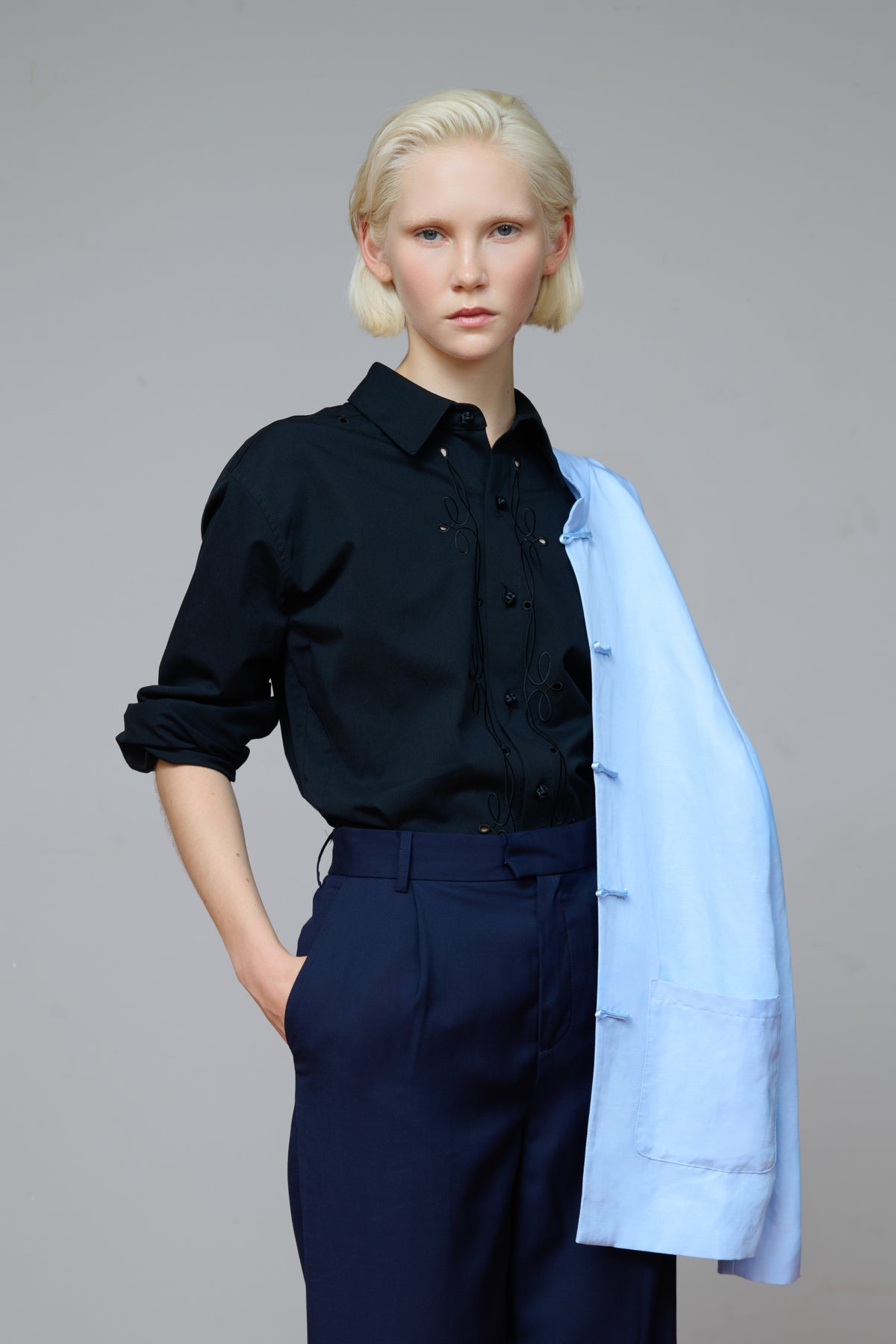 Maggio Blazer in Aquamarine Ombré Velvet