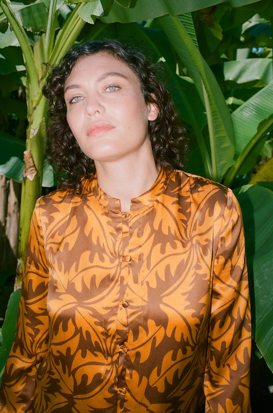 Psychedelic Silk Shirt - Orange