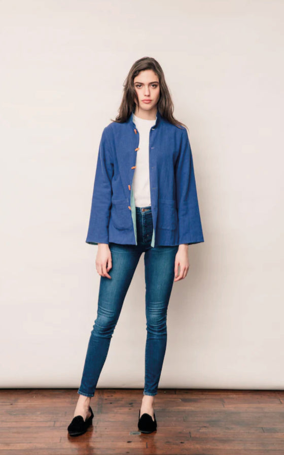 Reversible Weekend Blazer - Blue Nankeen