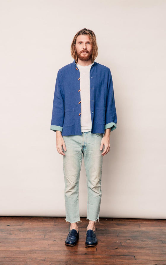 Reversible Weekend Blazer - Blue Nankeen