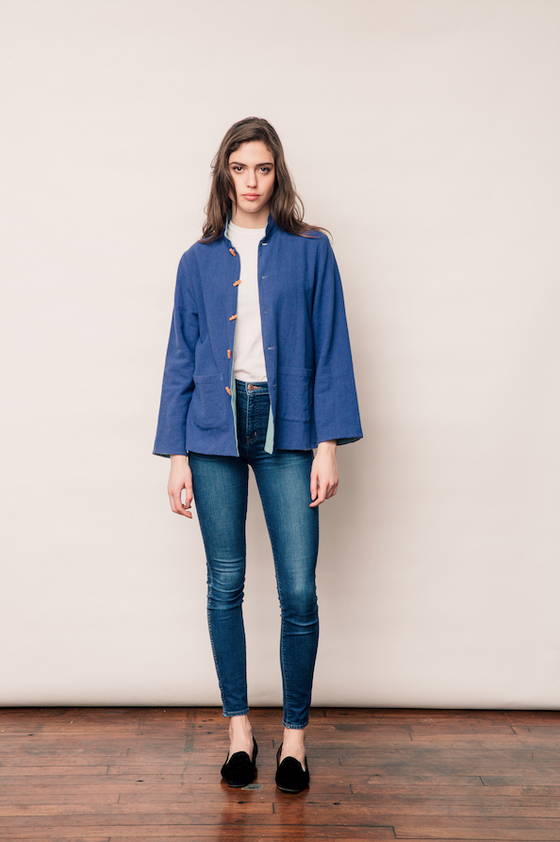 Reversible Weekend Blazer - Blue Nankeen