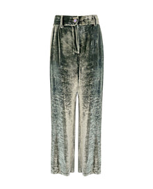  Silk Velvet Blend Trousers - Andrea Grey