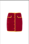 Puffer Mini Skirt - Magenta Velvet