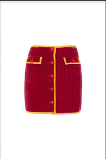  Puffer Mini Skirt - Magenta Velvet