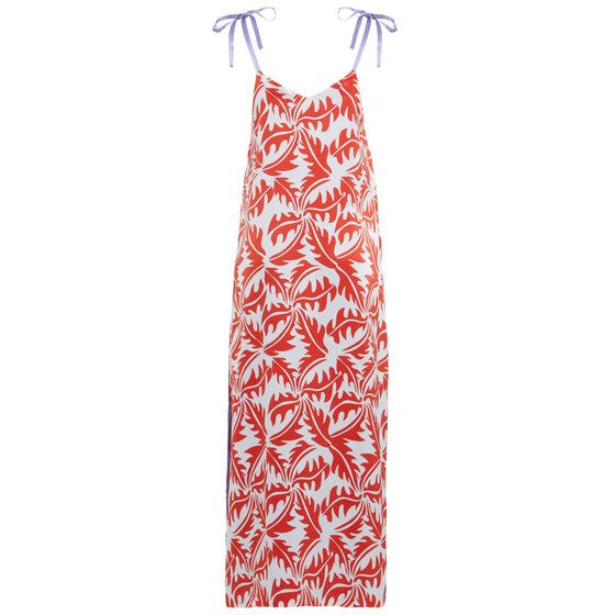 Psychedelic Silk Dress - Red