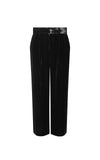 Silk Velvet Blend Trousers - Black